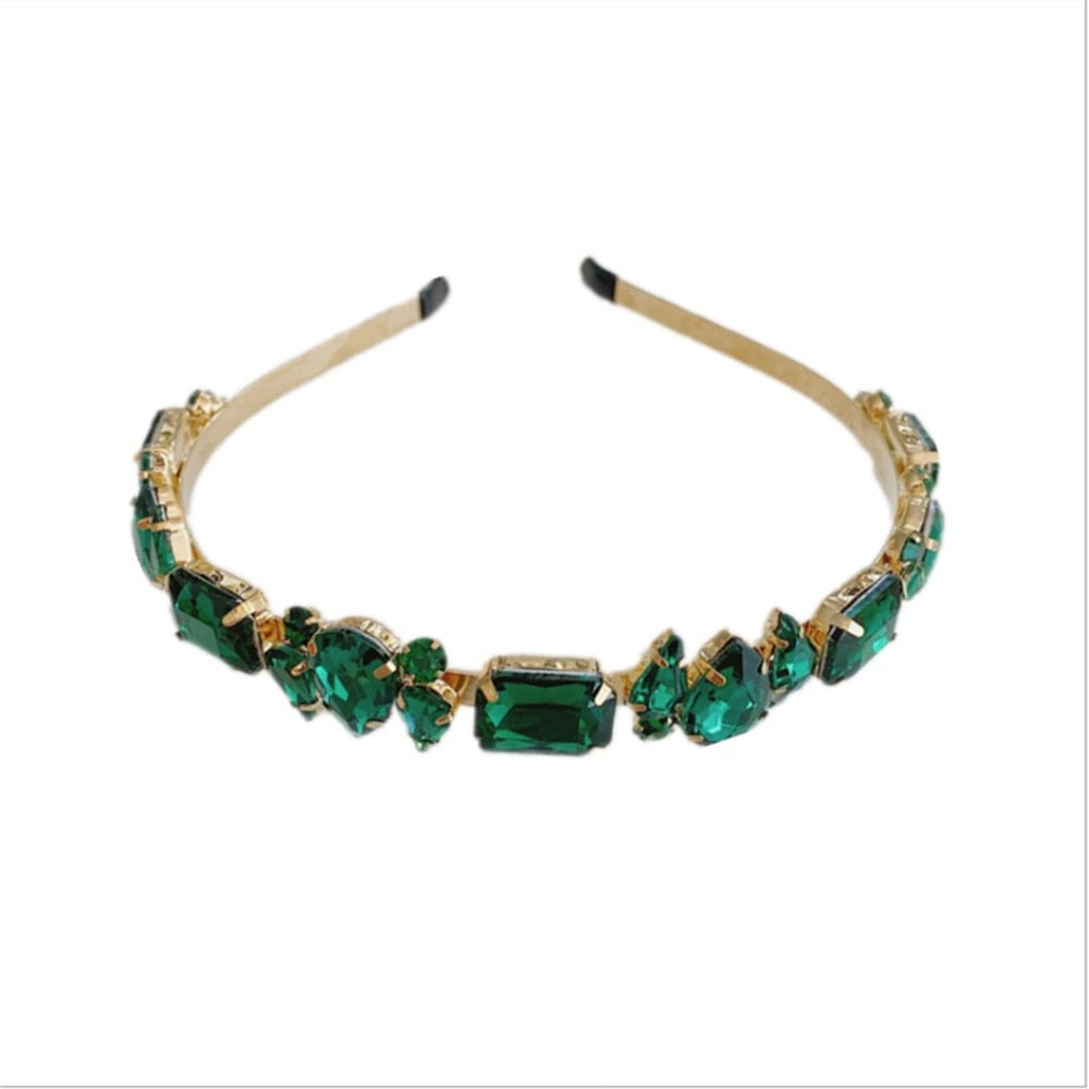 Hair Hoop Baroque Full Drill Alloy Thin Edge Head Hoop Bride Press Hair Net Red Same Style Hair Cave Hair Accessories