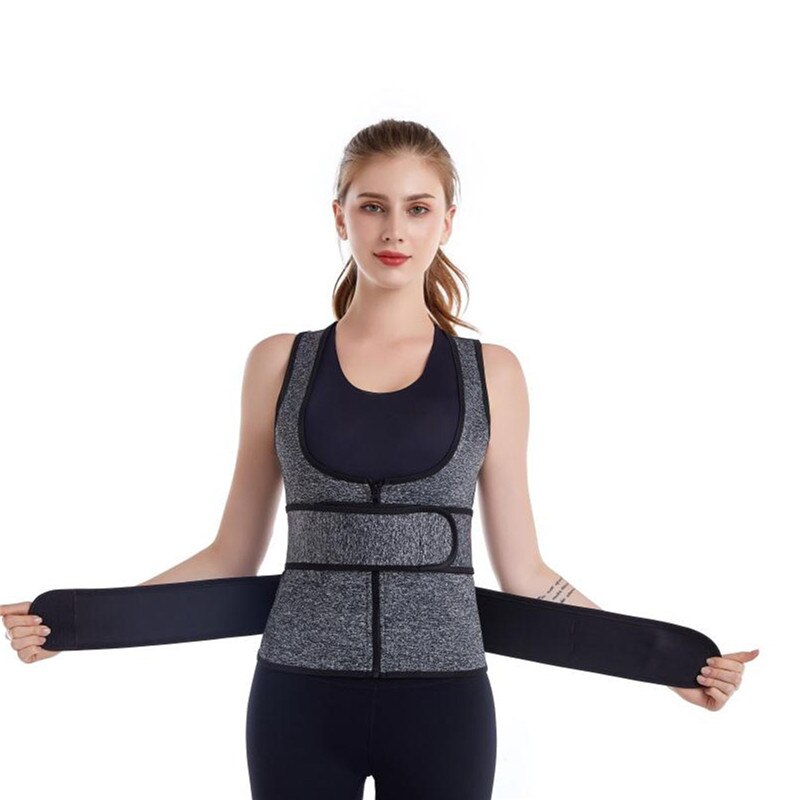 Women Waist Trainer Corset with Zipper, Solid Color Postpartum Shaper Vest, Fat Burning Stomach Wrap for Body Modeling S-3XL