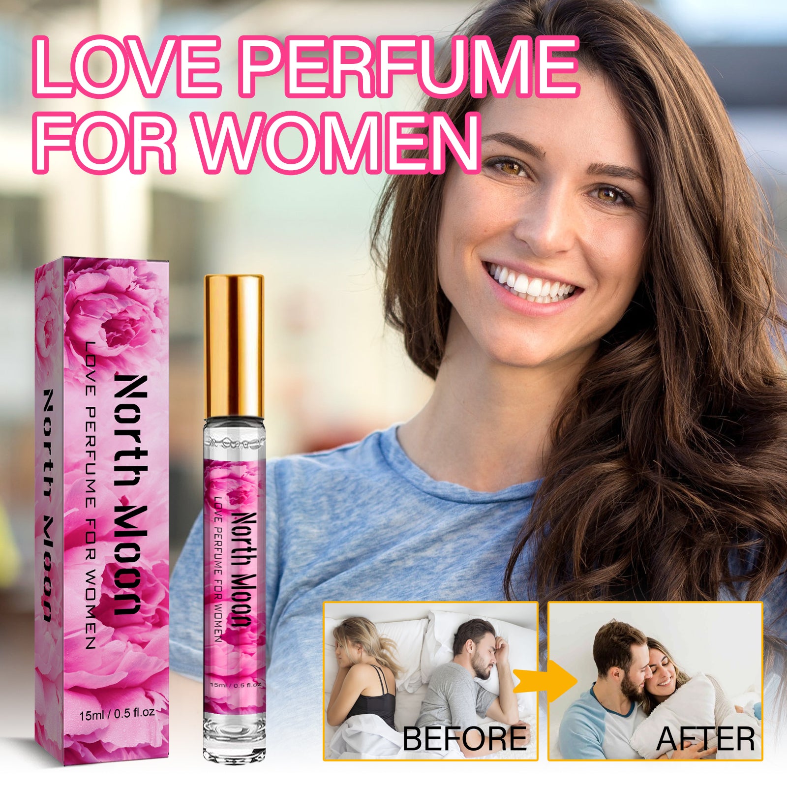North Moon Love Perfume For Women, Charm Release Fragrance Natural Fresh Mild Does Not Stimulate Niche Perfume