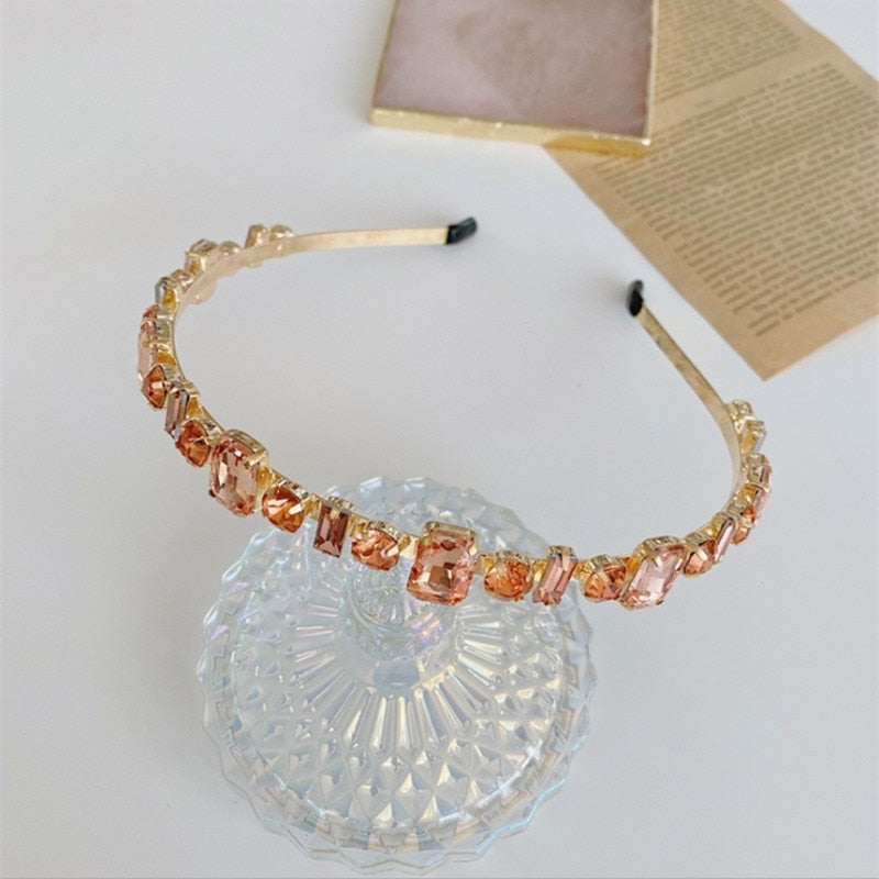 Hair Hoop Baroque Full Drill Alloy Thin Edge Head Hoop Bride Press Hair Net Red Same Style Hair Cave Hair Accessories