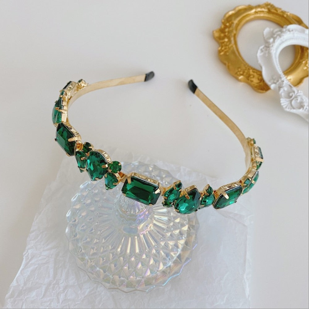 Hair Hoop Baroque Full Drill Alloy Thin Edge Head Hoop Bride Press Hair Net Red Same Style Hair Cave Hair Accessories