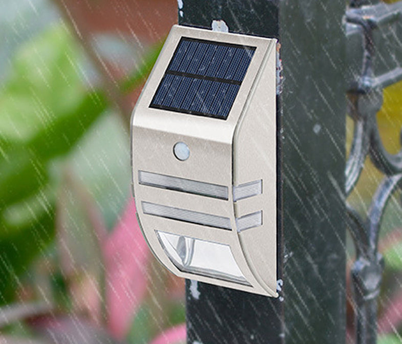 Human Body Infrared Sensor Light Solar Products Outdoor LED Stainless Steel Wall Light Rural Household Wall Light