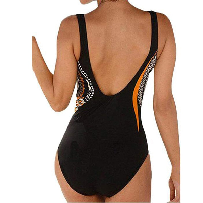 Swimwear Women  One Piece Swimsuit Push Up Vintage Retro Bathing Suits Swimming Suit for Beach Wear Plus Size Swimwear S-2XL