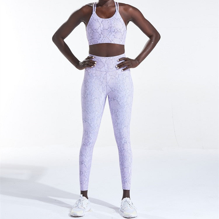 Serpentine Pattern Sports Gym Yoga Sets Fitness Suits