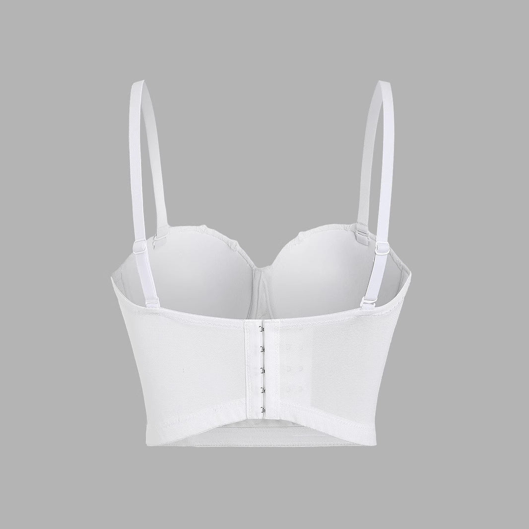 Lace-Up Camisole with Built-in Pads for Women Petal Hand