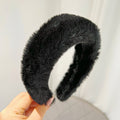 Plush Solid Color Women's Versatile Facial Hair Hoop Ins Go Out Mink Hair Press Hair Hoop Hair Accessories R519