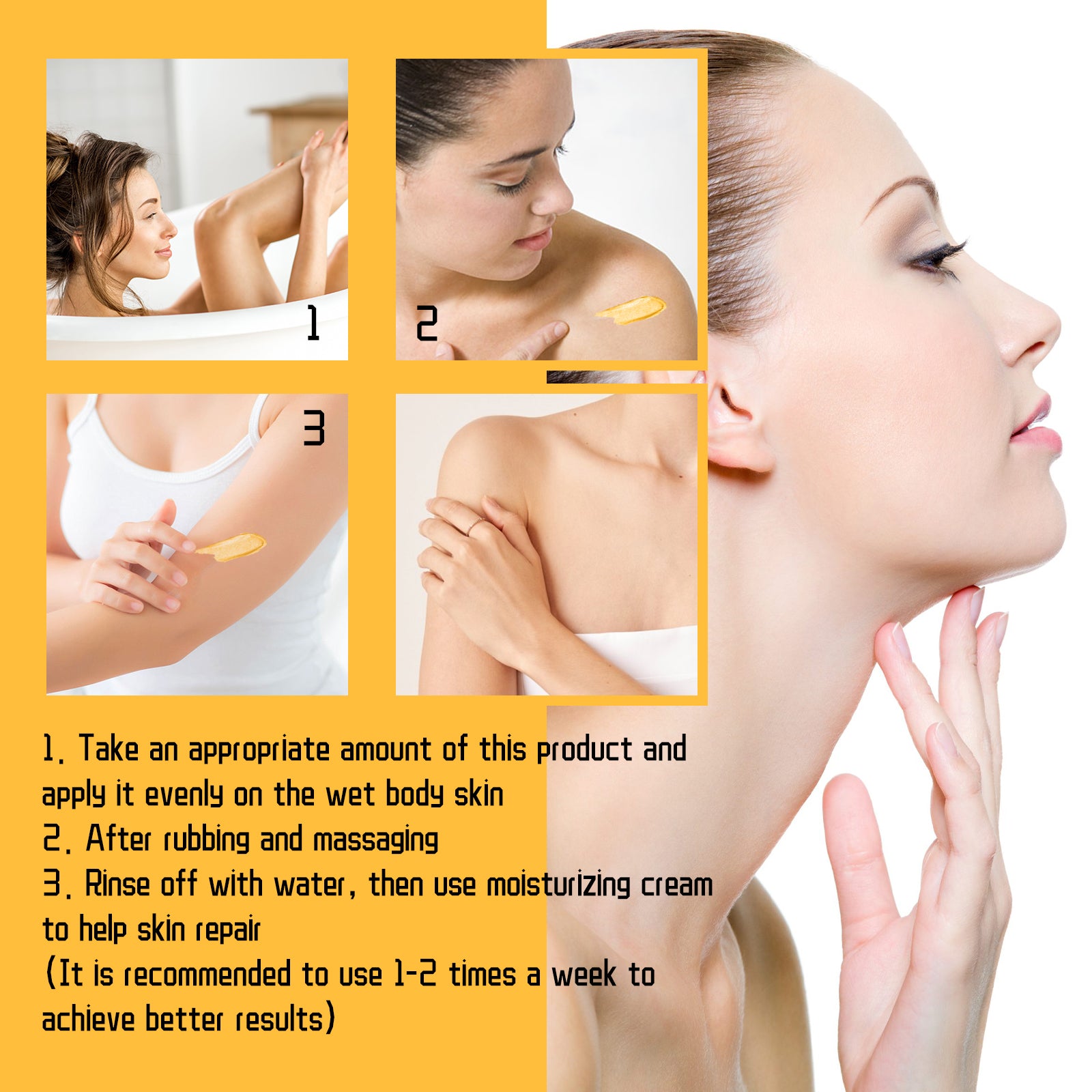 Turmeric Body Scrub Cleanses Skin Exfoliating Melanin Whitening Moisturizing Skin Scrub