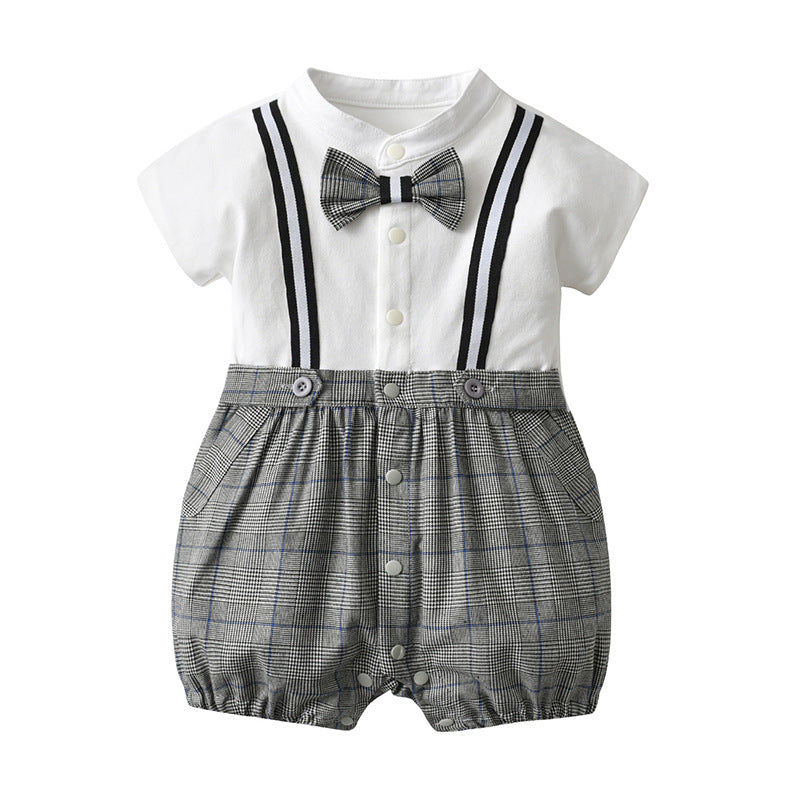 Short sleeved baby jumpsuit
