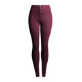 Women`s High Waist White Basic Fashion Stretch Skinny Denim Pants Trousers Jeans