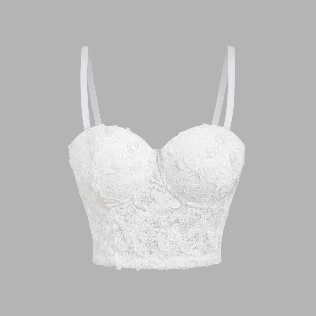Lace-Up Camisole with Built-in Pads for Women Petal Hand