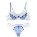 Lace Striped Lingerie Set with Bra and Panties