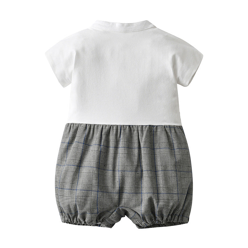 Short sleeved baby jumpsuit