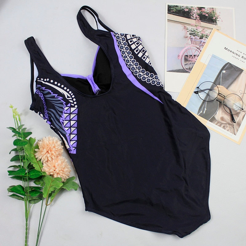Swimwear Women  One Piece Swimsuit Push Up Vintage Retro Bathing Suits Swimming Suit for Beach Wear Plus Size Swimwear S-2XL