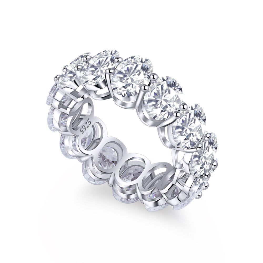 S925 Silver Heart-shaped Diamond Zircon Stacked Ring