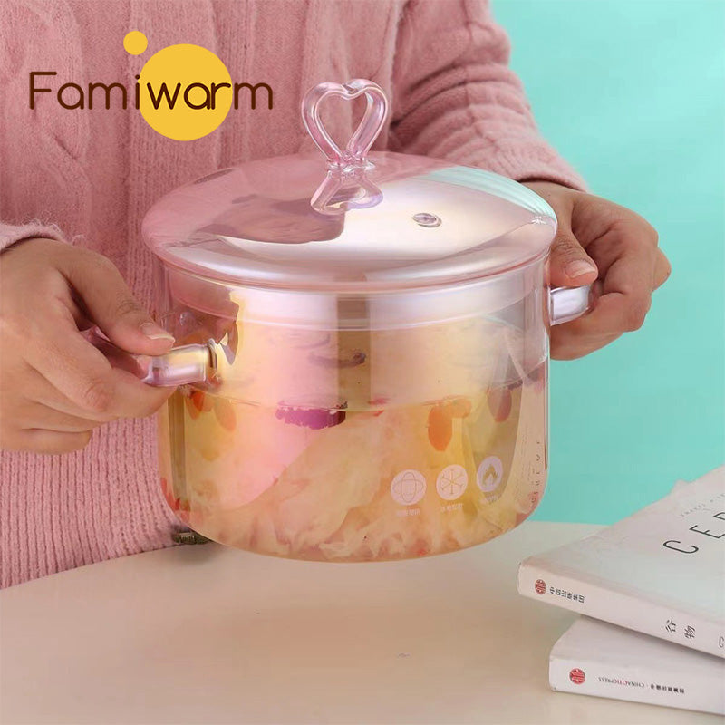 Heat Resistant Borosilicate Glass Soup Pot for Noodles