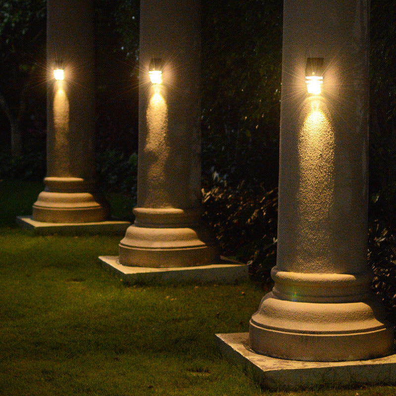 Human Body Infrared Sensor Light Solar Products Outdoor LED Stainless Steel Wall Light Rural Household Wall Light
