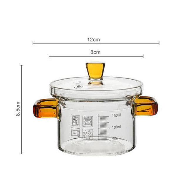 Heat Resistant Borosilicate Glass Soup Pot for Noodles