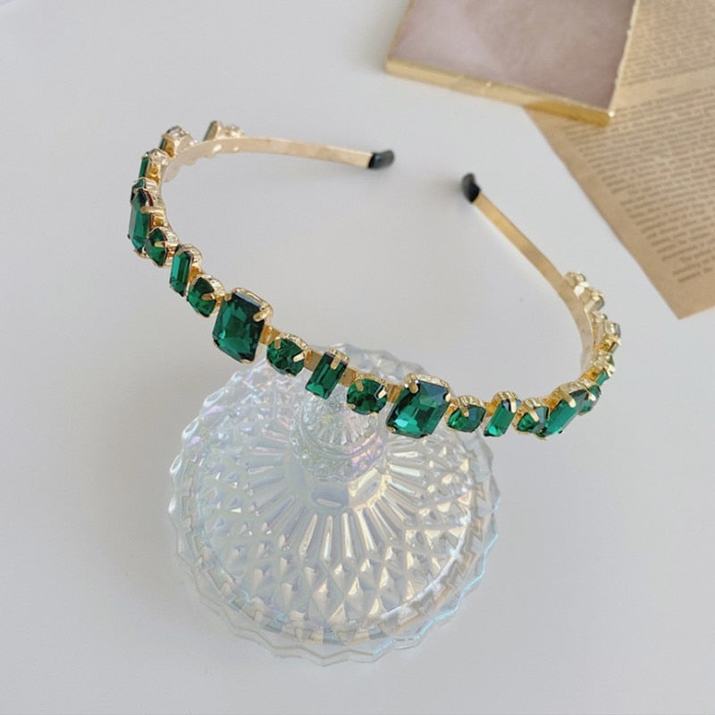 Hair Hoop Baroque Full Drill Alloy Thin Edge Head Hoop Bride Press Hair Net Red Same Style Hair Cave Hair Accessories