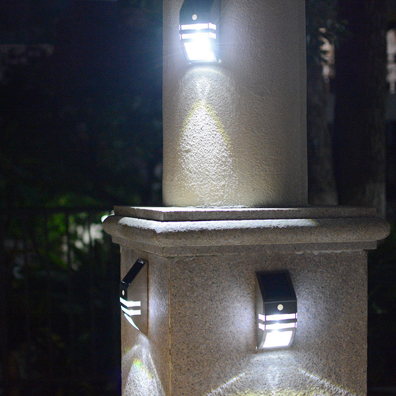 Human Body Infrared Sensor Light Solar Products Outdoor LED Stainless Steel Wall Light Rural Household Wall Light