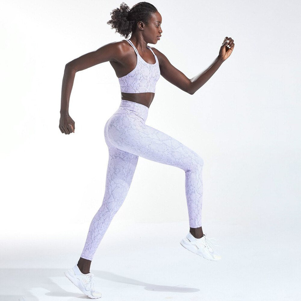 Serpentine Pattern Sports Gym Yoga Sets Fitness Suits
