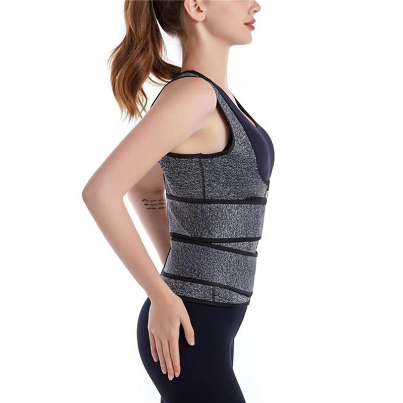 Women Waist Trainer Corset with Zipper, Solid Color Postpartum Shaper Vest, Fat Burning Stomach Wrap for Body Modeling S-3XL