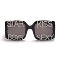 Square Retro Large Frame Handmade Diamond Letter Sunglasses Trendy Rice Nails Thick Feet Street Shooting Sunglasses Glasses