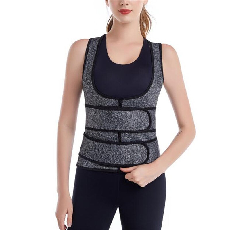 Women Waist Trainer Corset with Zipper, Solid Color Postpartum Shaper Vest, Fat Burning Stomach Wrap for Body Modeling S-3XL