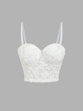 Lace-Up Camisole with Built-in Pads for Women Petal Hand