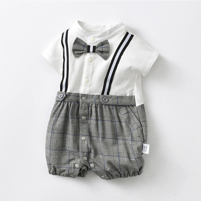 Short sleeved baby jumpsuit