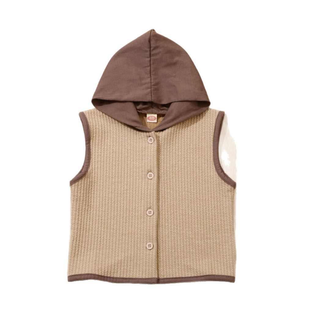 Baby Hooded Sleeveless Jacket, Trendy Baby Cardigan