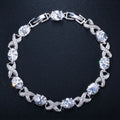 925 Solid Sterling Silver Created Moissanite Morganite Ruby Gemstone Bangle Charm Bracelets Fine Jewelry Wholesale