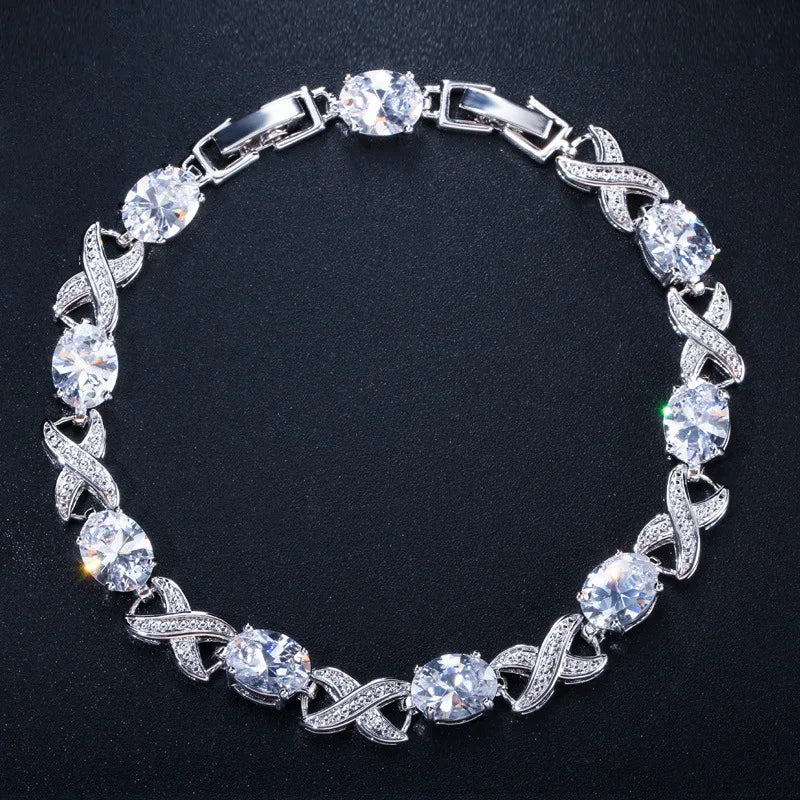 925 Solid Sterling Silver Created Moissanite Morganite Ruby Gemstone Bangle Charm Bracelets Fine Jewelry Wholesale