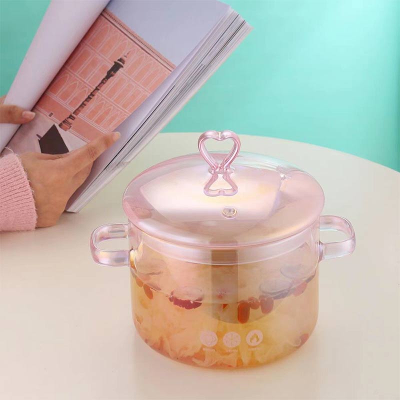 Heat Resistant Borosilicate Glass Soup Pot for Noodles