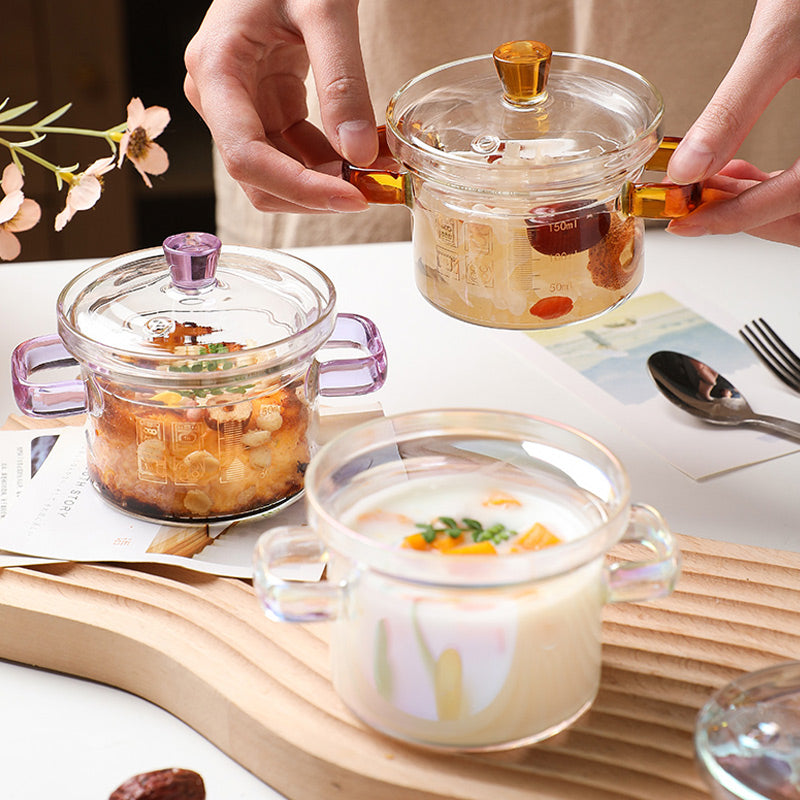 Heat Resistant Borosilicate Glass Soup Pot for Noodles