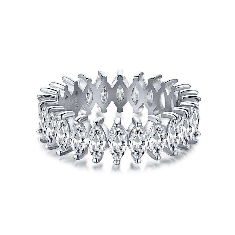 S925 Silver Heart-shaped Diamond Zircon Stacked Ring
