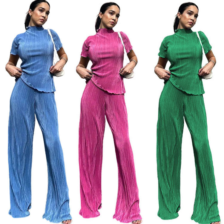 2024 Spring Women's Solid Color Two-Piece Set