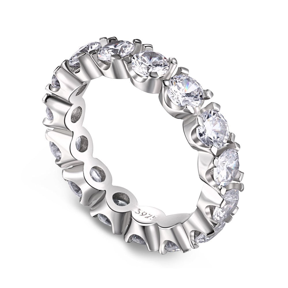 S925 Silver Heart-shaped Diamond Zircon Stacked Ring